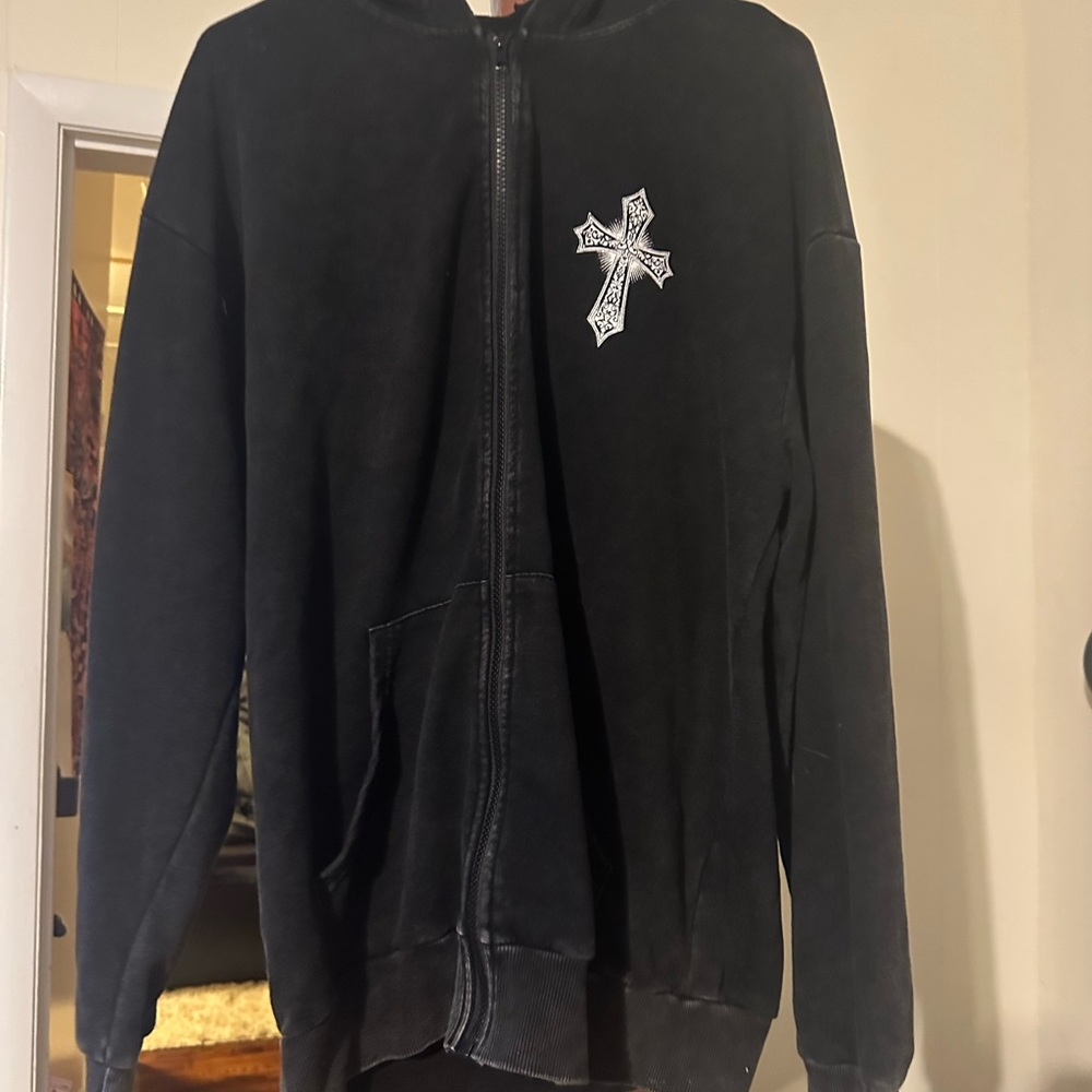 Black Hoodie with Cross Patch